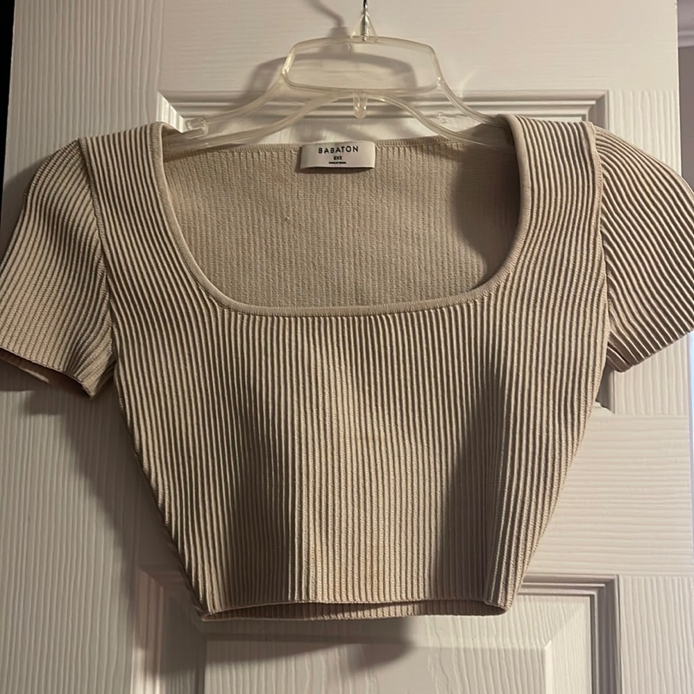 Babaton sculpt knit cropped tshirt